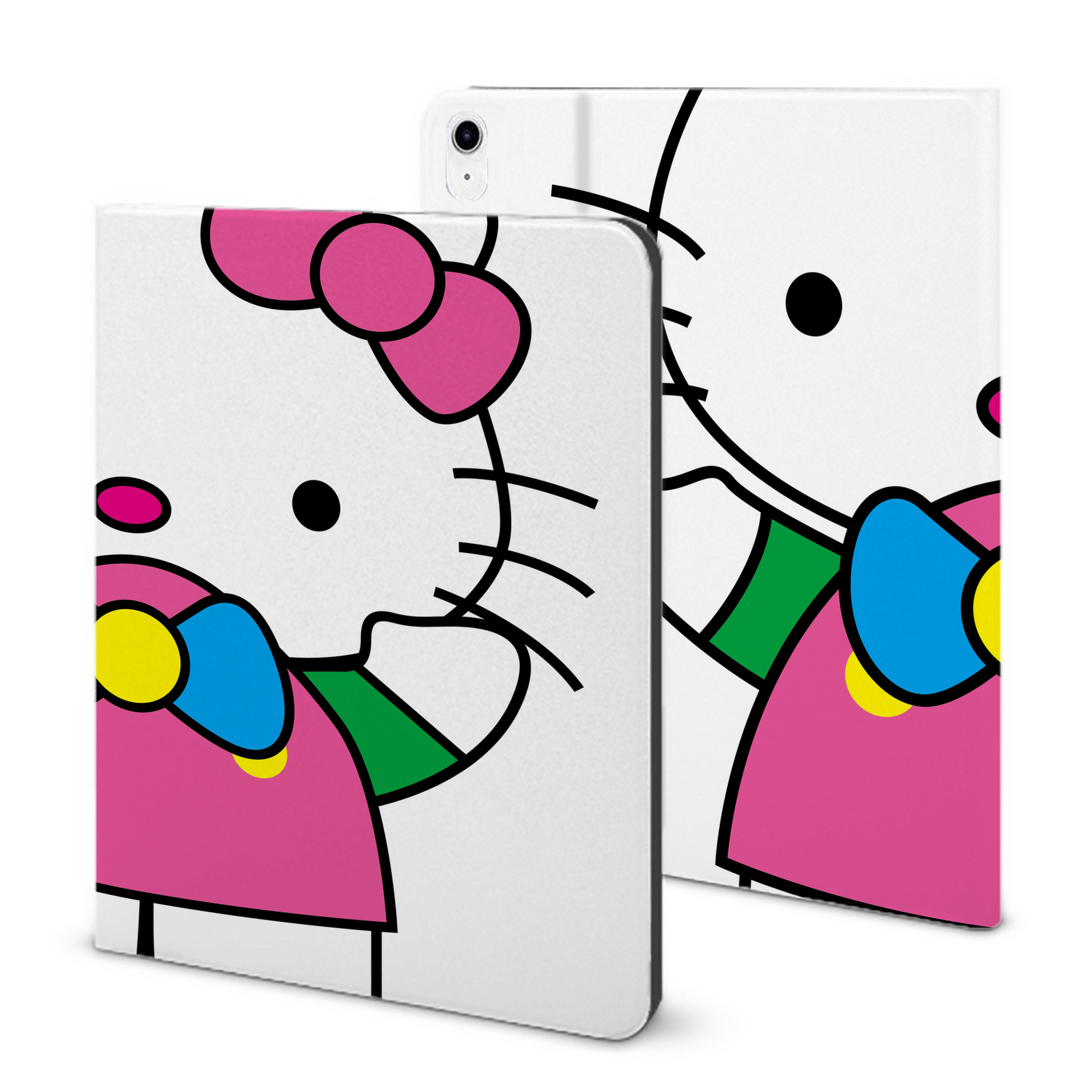 （画像用） Hello Kitty ハローキティ IPad ケース ブック型 PUレザー TPU 耐衝撃 軽量 薄型 ペン収納なし 全面保護 IPad 各モデル対応